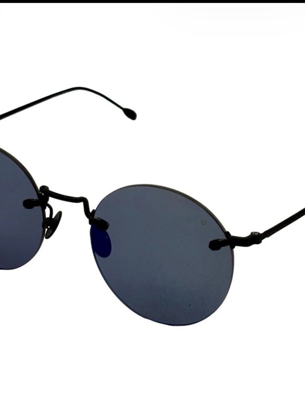 John Varvatos Black Frame Sunglasses with Blue Lenses